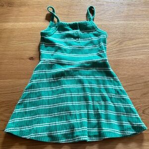 Hanna Andersson Green Striped Kids Dress